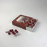 Коробка для пряника, 120*120*30 мм, з вікном, "Червоний сніг", фото 4