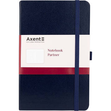 Блокнот A5 96арк. кліт. тв. обкл. "Partner" синій №8201-02/Axent/(18)