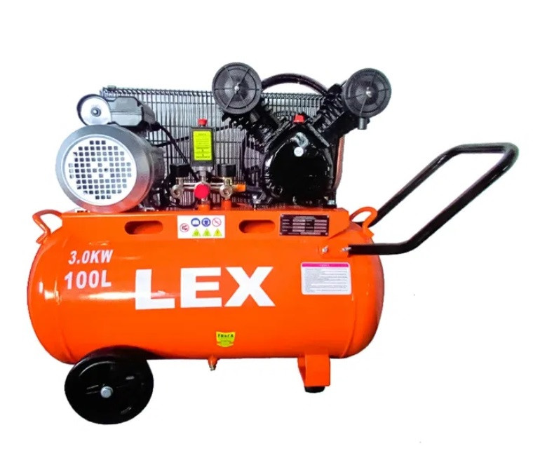 Компресор поршневий ременая передача LEX LXAC265-100 : 100 літрів - 3.3 кВт | 660л/хв