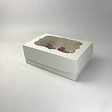 Коробка для капкейків (6 шт), 250*170*90 мм, з вікном, біла, фото 3