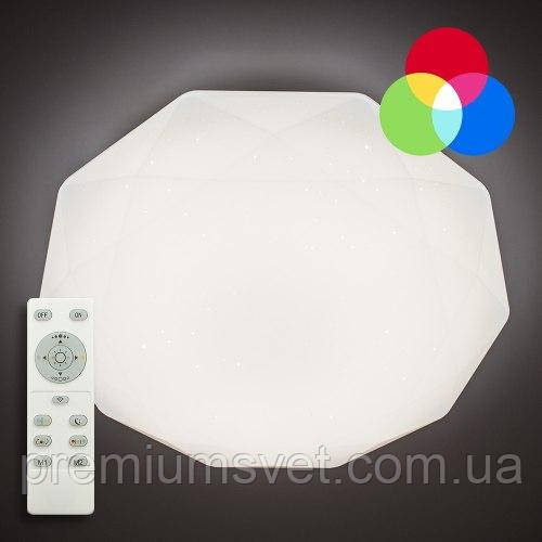 Світлодіодний стельовий світильник з пультом ДК LUMINARIA ALMAZ 60 W RGB R-500-SHINY-220V-IP20, фото 1