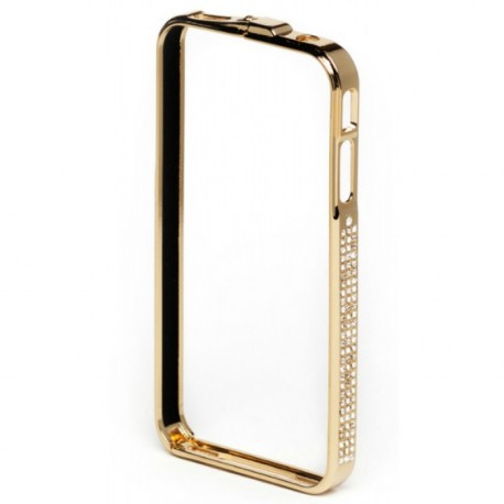 Бампер металевий з каменями Swarovski Золотий для IPhone 4/4S
