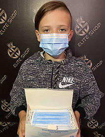 Дитячі блакитні і чорні маски медичні захисні для обличчя! Відмінне заводське якість, пайка, з утримувачем