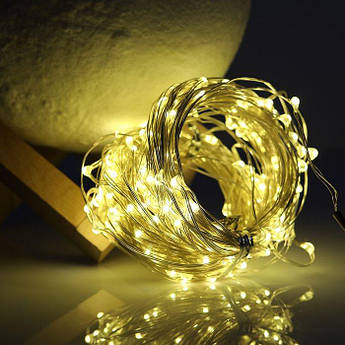 Гірлянда Роса 30 метрів 300 led | Срібний кабель | 8 режимів