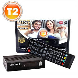 Цифровой эфирный тюнер UKC DVB-T2 0967 с поддержкой wi-fi адаптера c экраном