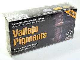 Пігменти для моделювання, набір 4 х 35 мл, Камінь і цемент. VALLEJO PIGMENTS 73198