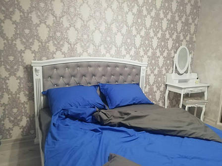 Ліжко дерев'яне з м'яким узголів'ям Каліпсо Люкс, колір на вибір, фото 1