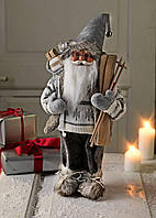 Новорічна іграшка Санта Клаус білий 41 см з лижами