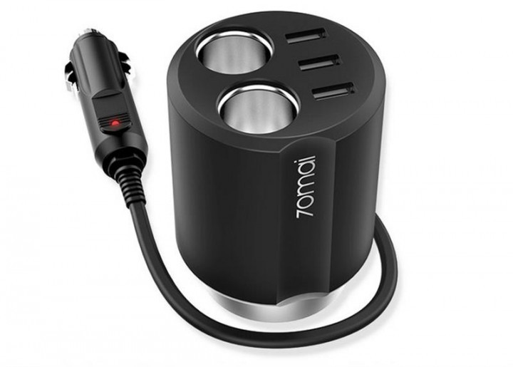 Адаптер автомобіль Xiaomi 70mai Midrive CC03 CC04, 3USB, 4.8A, чорний
