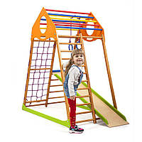 Детский спортивный деревянный уголок «KindWood» ТМ Sportbaby, размеры 1.5х0.85х1.32м