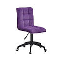 Стілець Augusto BK-Modern Office, пурпурний B-1013 оксамит на чорній хрестовині c колесами, фото 2