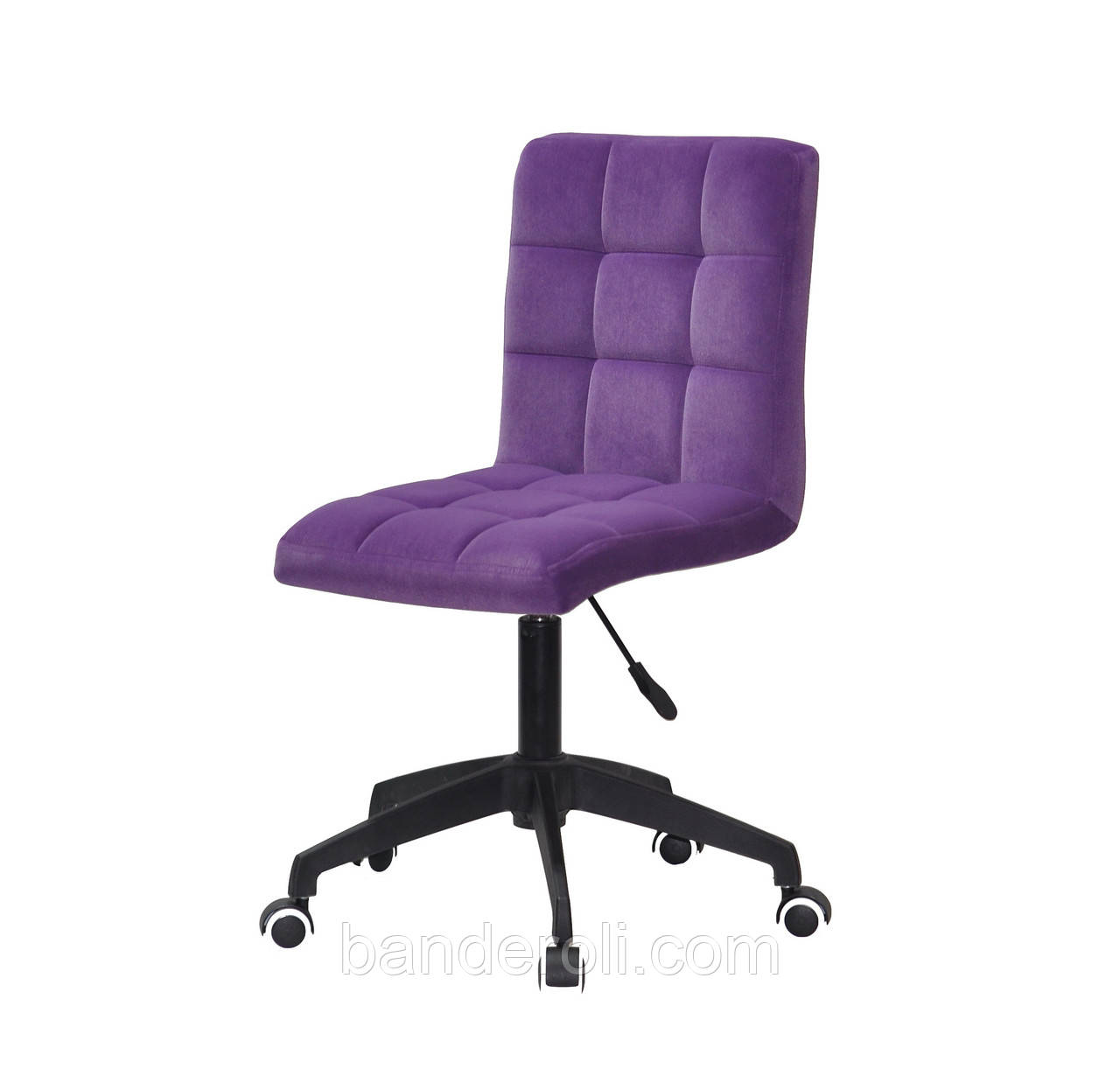 Стілець Augusto BK-Modern Office, пурпурний B-1013 оксамит на чорній хрестовині c колесами, фото 1