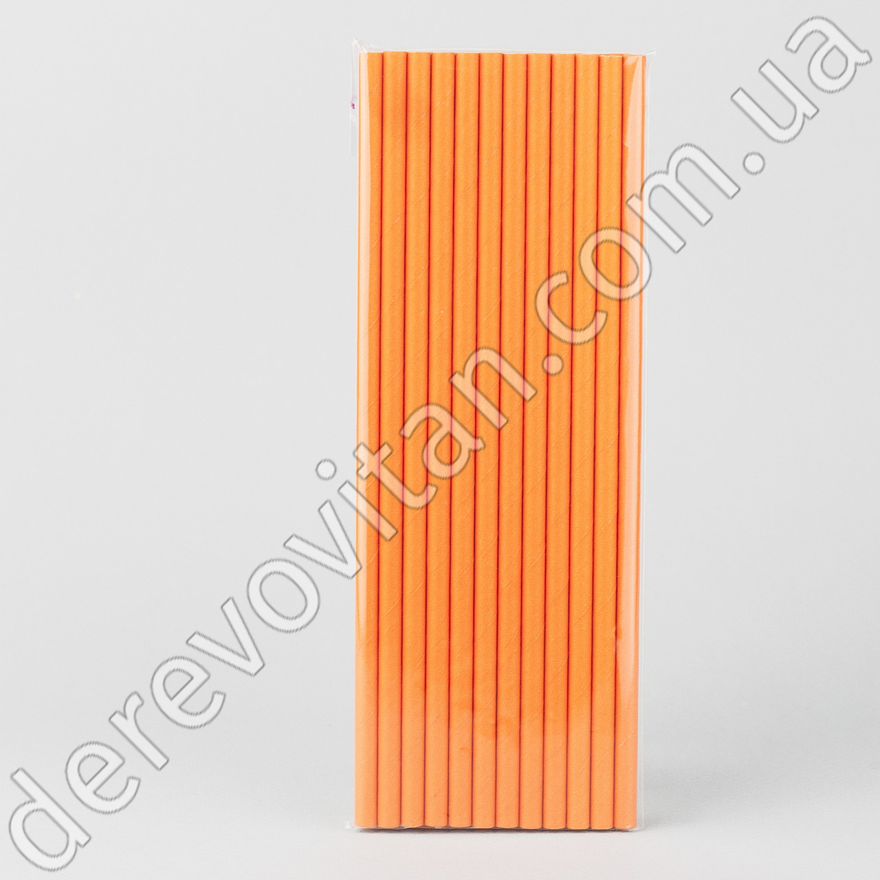 Паперові трубочки однотонні, помаранчеві, 25 шт.