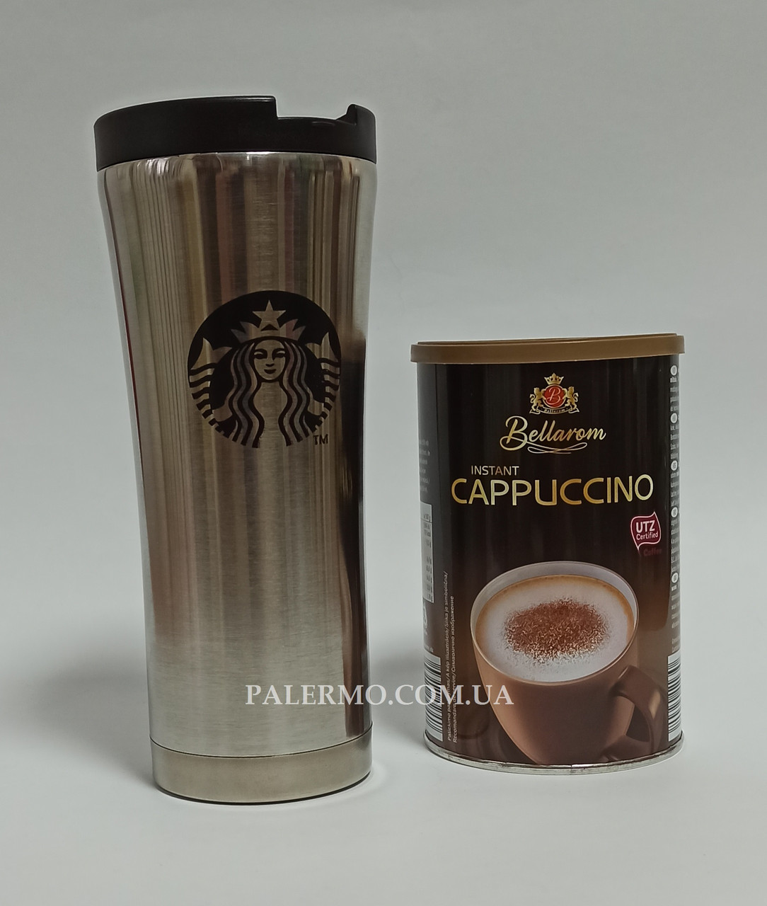 Термокухоль 500 мл Starbucks Старбакс термочашка термосклянка EL-206 Сріблястий, фото 1