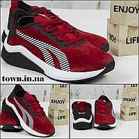 Жіночі спортивні кросівки, червоні замшеві BaaS L1611-8. Повсякденні жіночі кросівки на високій підошві
