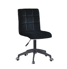 Стілець Augusto BK-Modern Office, чорний B-1011 оксамит на чорній хрестовині з колесами