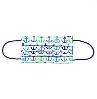 Маска детская многоразовая "Белая с разноцветными якорями"