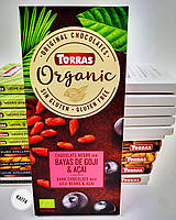 Шоколад черный "Torras" Organic №720 с годжи и анай 100гр