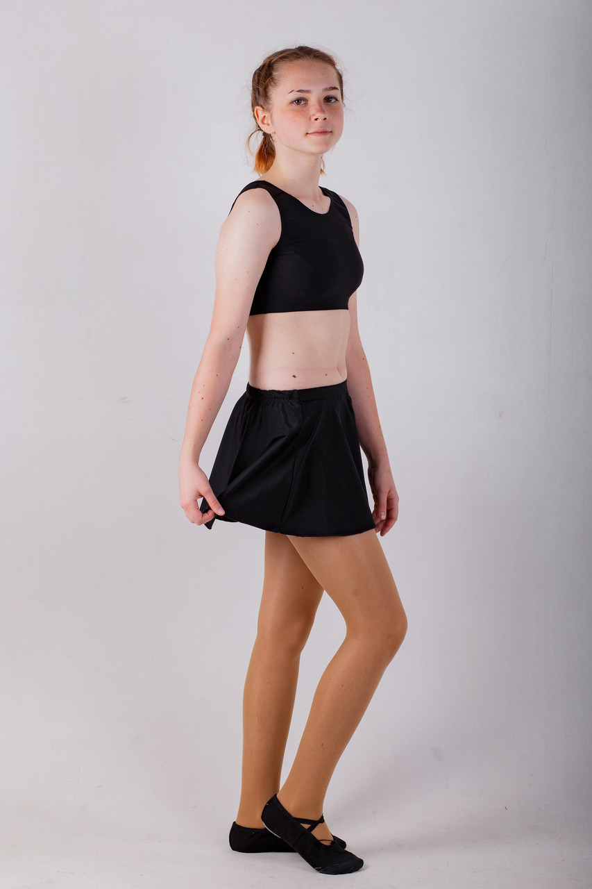 Танцевальная спортивная юбка чёрная,бифлекс - фото 2 - id-p1276560066