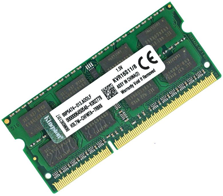 Оперативна пам'ять DDR3 8Gb для ноутбука (ДДР3 8 Гб) SoDIMM 1.5 v PC3-12800 8192MB 1600Мгц KVR16S11/8