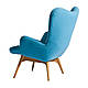 Крісло м'яке СДМ-Груп Флоріно, ніжки бук, колір блакитний, фото 2