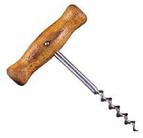 Штопор для вина металевий із дерев'яною ручкою