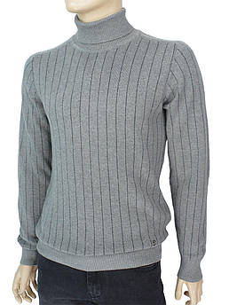 Якісний чоловічий светр сірого кольору NCS 3448 Grimelanj комір-гольф