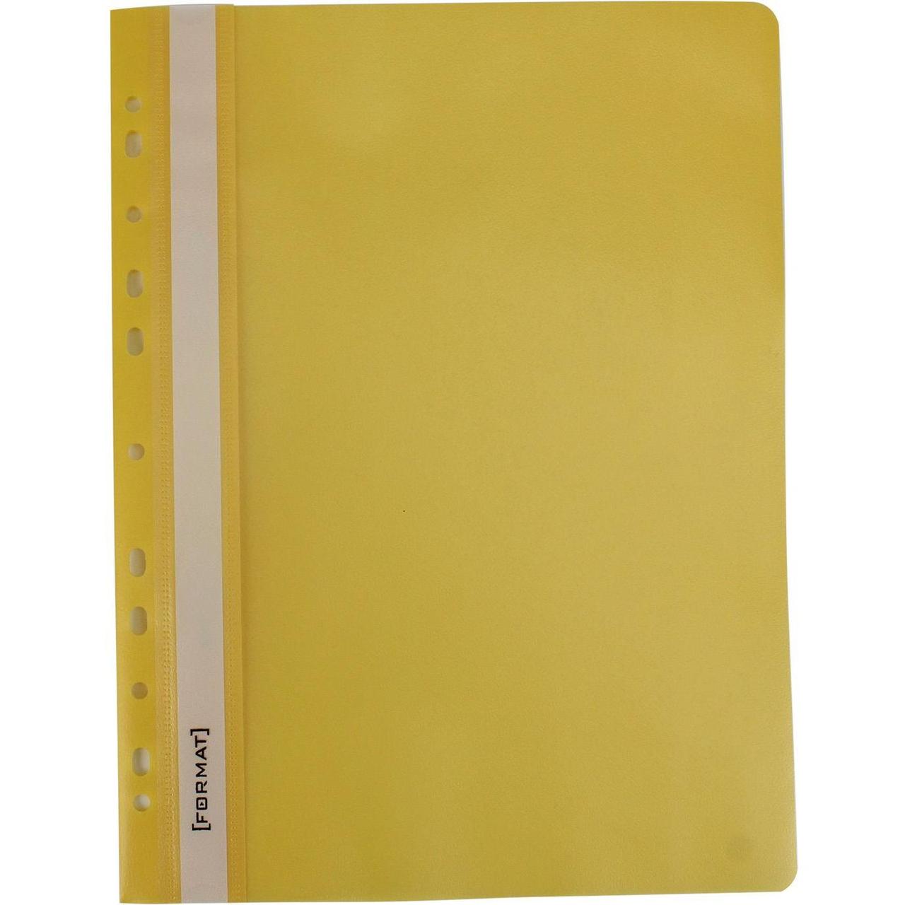 Папка-швидкозшивач "Format" А4 з прозорим верхом, з перфорацією, жовта F38504-05, фото 1