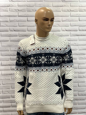 Чоловічий новорічний светр з сніжинками xl 2xl, фото 2