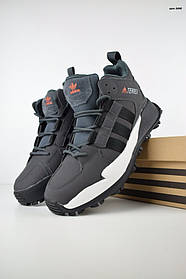 Adidas Terrex сірі чоловічі зимові кросівки Кроси для чоловіків на зиму Адідас Террекс в сірому кольорі