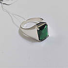 Перстень-кільце з срібла з зеленим цирконом і золотом Авангард, фото 5