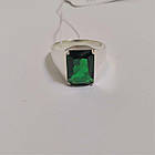 Перстень-кільце з срібла з зеленим цирконом і золотом Авангард, фото 6