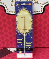 Свічка цифра бенгальський вогонь 1 золото