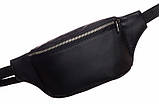 Чоловіча наплічна, поясна бананка чорна, сумка крос-боді на пояс через плече кожзам, матова еко-шкіра, фото 2