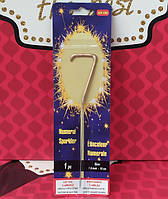 Свічка цифра бенгальський вогонь 7 золото