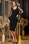 Ошатне плаття олівець жіночий чорний приталений, розмір L, фото 3
