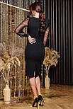 Ошатне плаття олівець жіночий чорний приталений, розмір L, фото 6