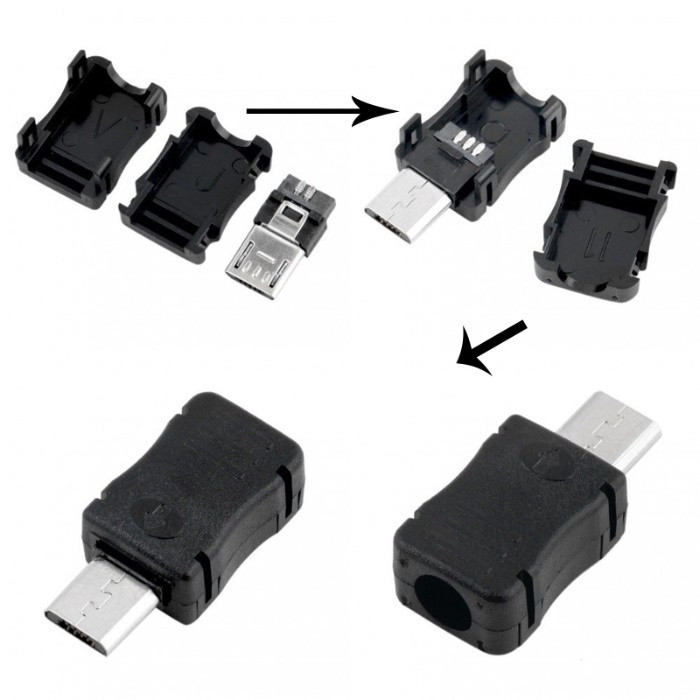 Штекер Usb 5pin Мікро ЮСБ Роз'єм Міні Розбірної, фото 1