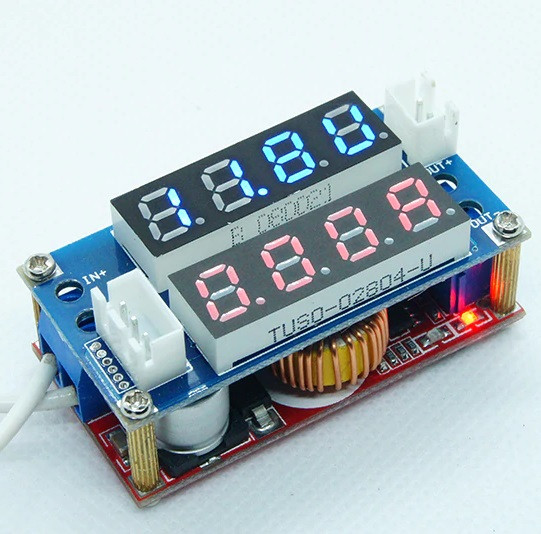 Регулируемый Step-Down 5A DC-DC CC/CV 5-30В XL4015 Вольтметр Амперметр