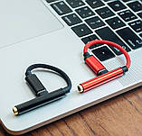 Переходник Сплиттер 2 в 1 USB Type-C 3.5mm AUX Audio Адаптер для Зарядки и прослушивания Музыки Наушники, фото 2