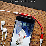 Переходник Сплиттер 2 в 1 USB Type-C 3.5mm AUX Audio Адаптер для Зарядки и прослушивания Музыки Наушники, фото 3