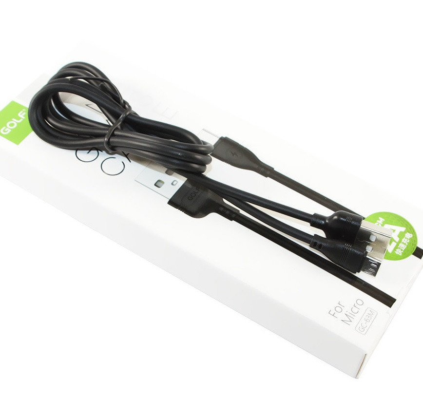 Дата-Кабель USB-MicroUSB Golf GC-63m 2А 1 м. Мікро ЮСБ Шнур для Зарядки і Передачі Даних