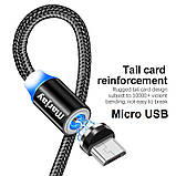 Магнітний Кабель Marjay Micro USB 2A Шнур з Підсвічуванням Посилений Круглий, фото 3