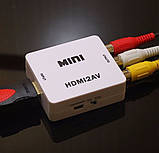 Конвертер HDMI to RCA AV Перехідник 720p і 1080p Відео Адаптер, фото 4