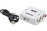 Конвертер HDMI to RCA AV Перехідник 720p і 1080p Відео Адаптер, фото 5