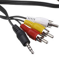 Кабель 3R-3.5mm 0.6 м. AV RCA Аудио Видео Тюльпаны