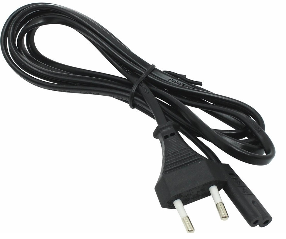Шнур Сетевой (2 pin) Двухпиновый 220V Шнур для Портативной Техники 1.5 метра