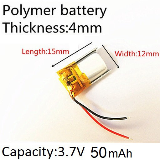 Оригінал! Міні Батарея 50mah 3.7 V 401215 Літій-Полімерний Акумулятор для Bluetooth Гарнітури, фото 1