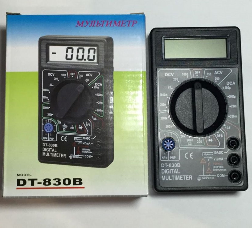 Мультиметр цифровой DT-830B + Крона 9V, фото 1