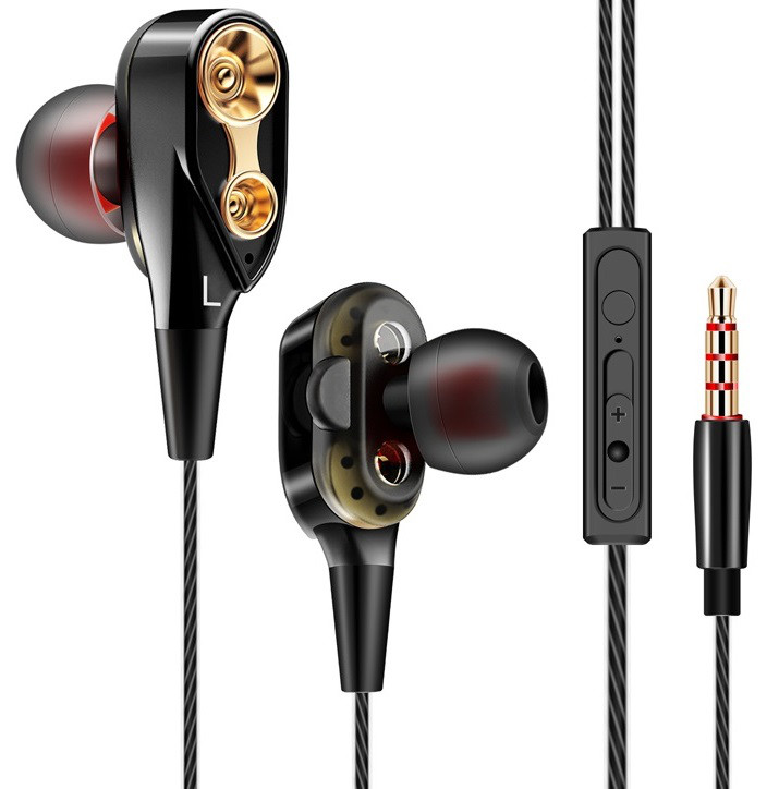 Двухдрайверные Навушники QKZ Hi-Fi SUPER BASS Гарнітура 4 Динаміка Подвійний Драйвер